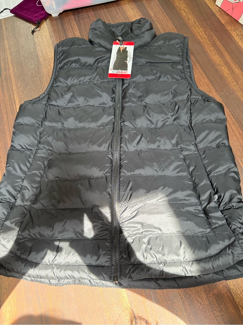 32 Degrees Black Quilted Packable Puffer Vest